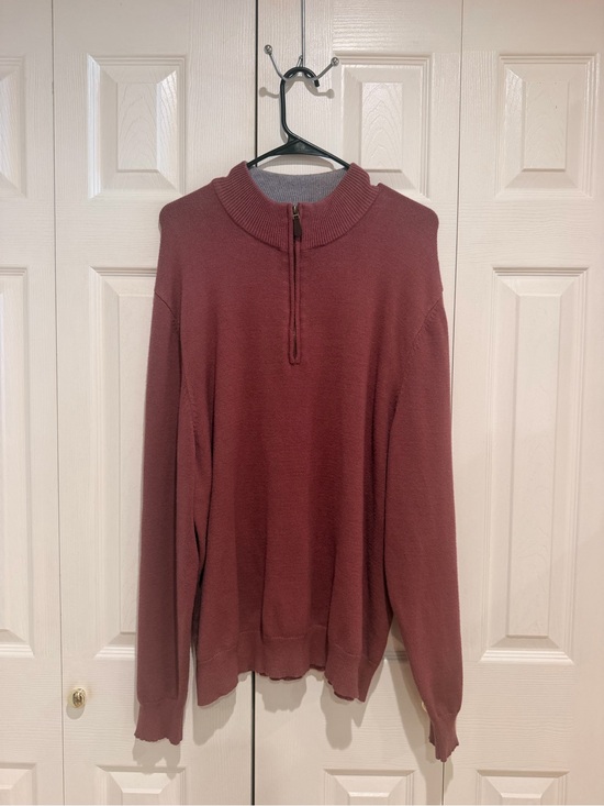 Magaschoni Other - Magaschoni Men's Zip Mock Neck Sweater in Dusty Rose